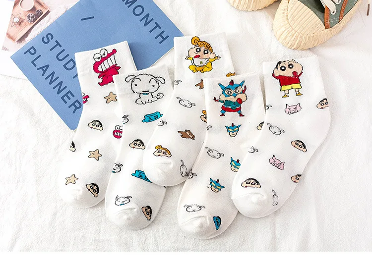 

Spring and summer new Japanese department school style cartoon cartoon Superman puppy women's middle school hose