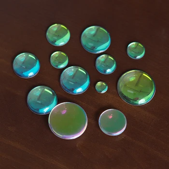 

AB Colorful Round Oval Clear Cabochons Flat Back Transparent Glass for DIY Jewelry Making Handmade Pendant Findings Wholesale