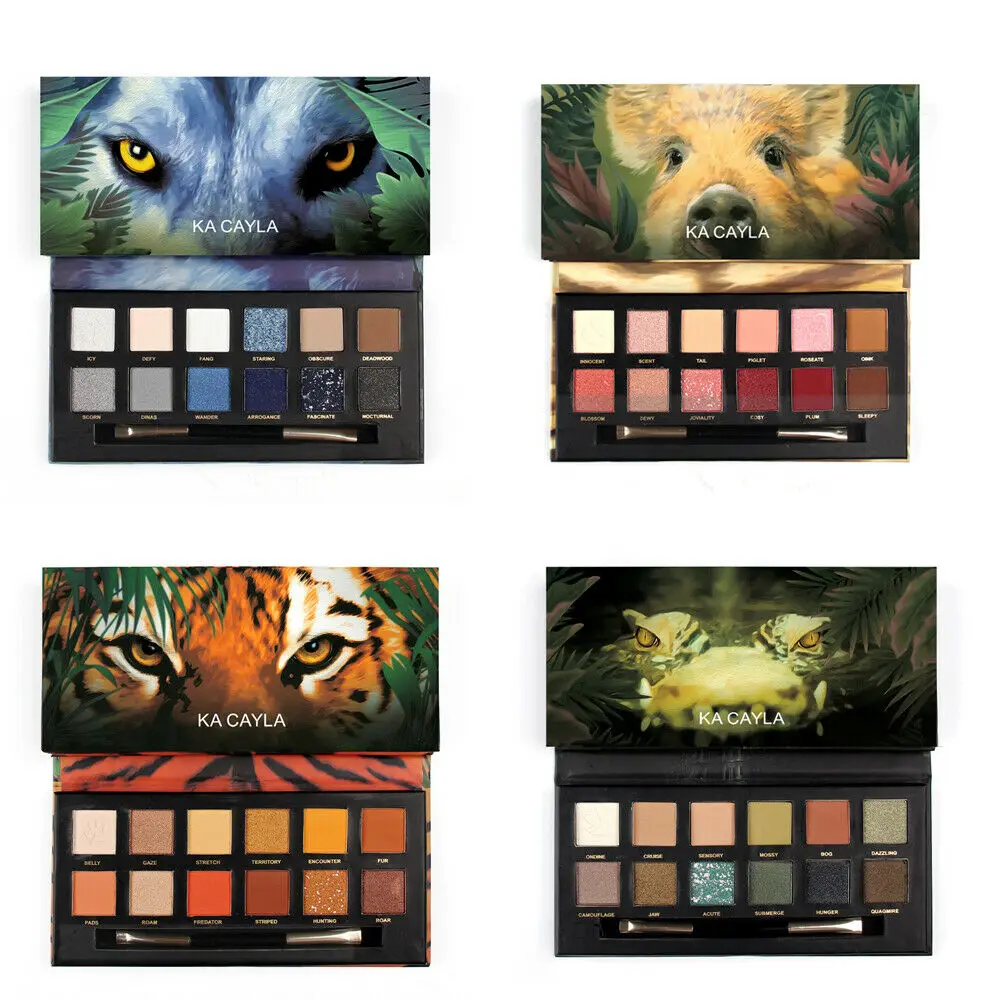 

New Perfect Eyeshadow Diary Explorer 12 Color Animal Eyeshadow Makeup Zebra Disk Net Red Same Style Cheap Eyeshadow Palette