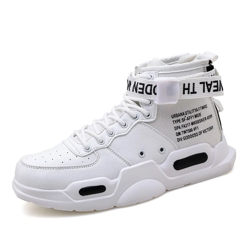 white black KLYWOO/мужские кроссовки; очень высокие мужские ботинки Джастина Бибера; обувь суперзвезды в стиле хип-хоп; мужская повседневная обувь с высоким берцем; большие размеры 39-46 - Цвет: white black