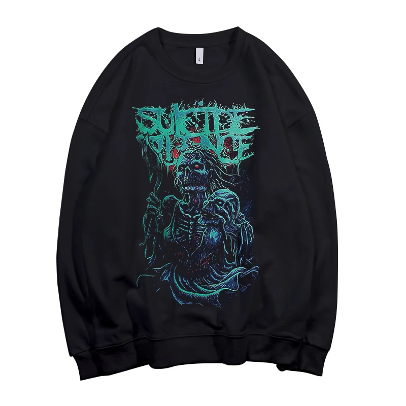 SUICIDE SILENCE с группой в жанре дэткор унисекс вырез лодочкой хлопок Свитшот Азиатский размер