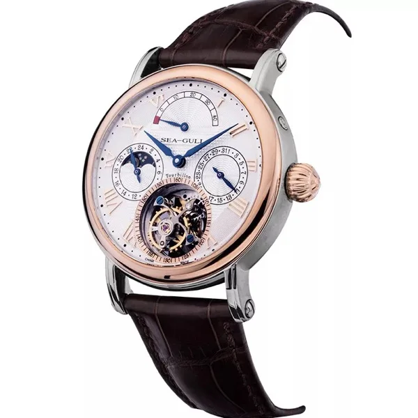 Seagull Tourbillon power резерв дневной Ночной индикатор механические мужские часы 218,907 ручной Ветер с сертификацией бумаги