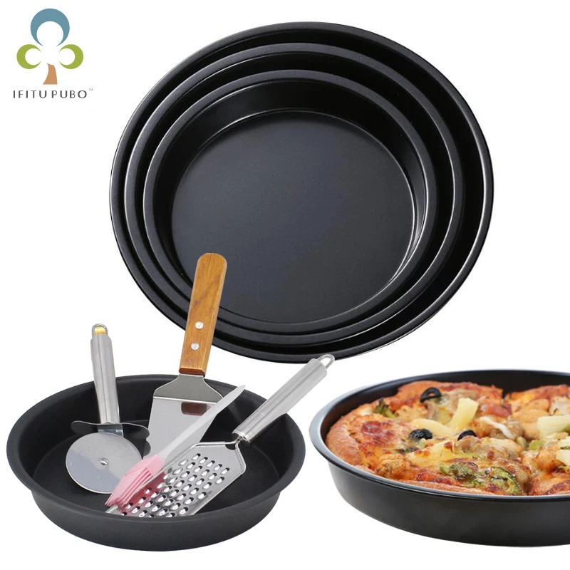 6/8/10 inch Non-Stick Pizza Pan Bakeware Carbon Steel Pizza Plate Round Deep Dish Pan Tray Mold Mould Baking Tools GYH