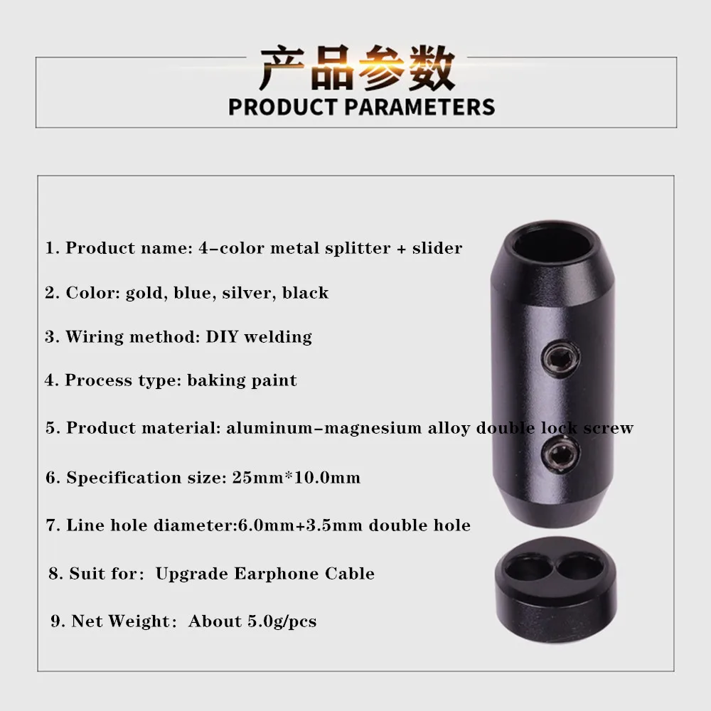10set Earphone Jack DIY 6 0mm To 3 5mm Y Splitter Slider Audio Metal Adapter Headphone Plug Upgrade Headset Wire Connector