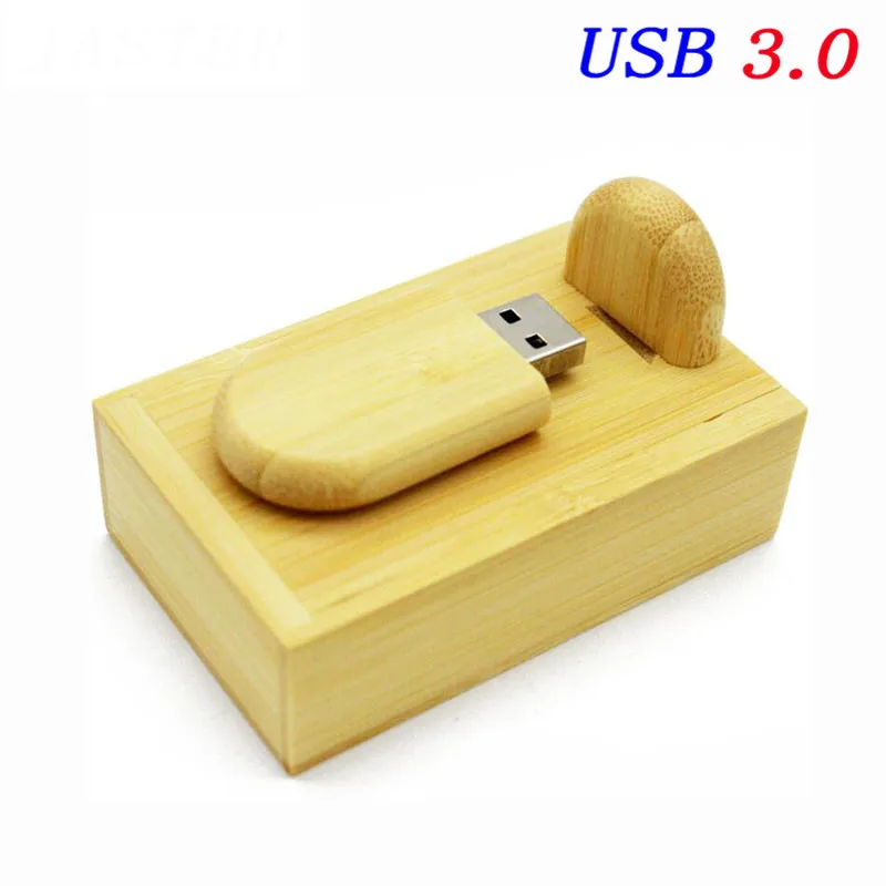 JASTER Высокоскоростной usb 3,0 Логотип Деревянный+ коробка персональный логотип печать Ручка-накопитель 8 ГБ 16 ГБ 32 ГБ 64 Гб usb Свадебный памятный подарок - Цвет: Bamboo