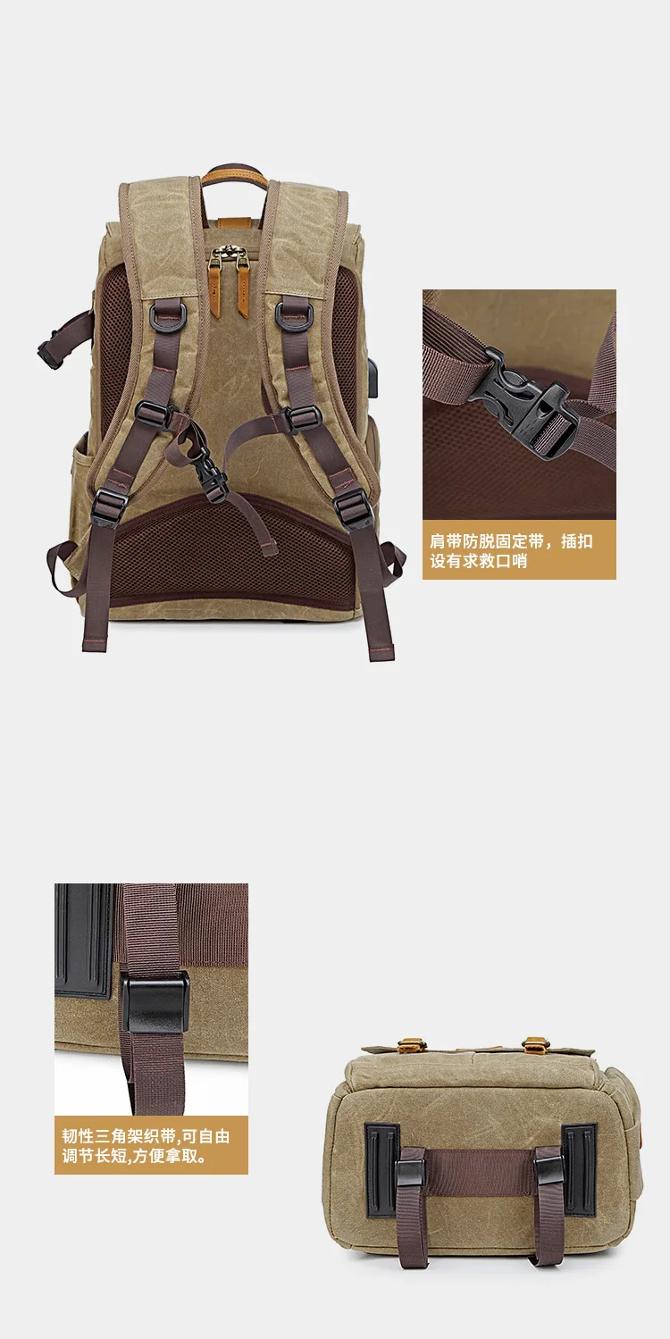 Новая сумка для камеры, рюкзак для фотосъемки, микро сумка для SLR, USB холщовый рюкзак для мужчин и женщин