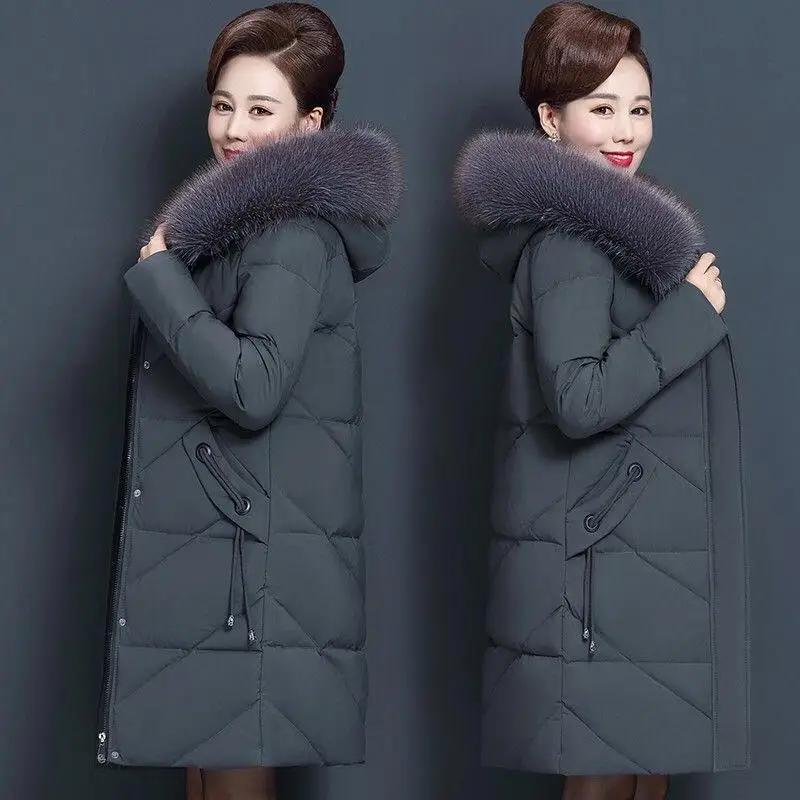 Purple grey Parkas 7XL 8XL зимняя куртка женская парка Свободный теплый пуховик хлопковое пальто Женская Толстая с длинным рукавом безразмерная зимняя женская куртка с подкладкой Q1972 - Цвет: Purple grey Parkas