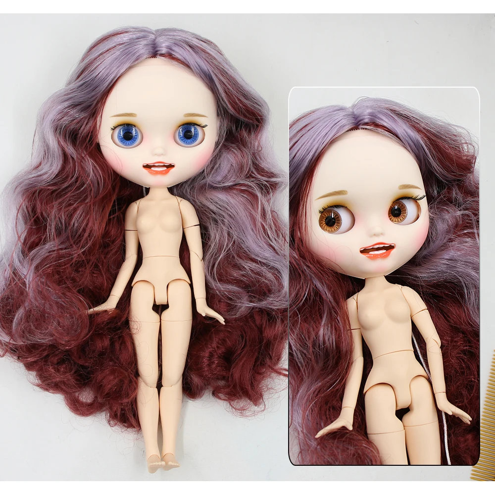 Neo Blythe Doll with Multi-Color Hair, White Skin, Matte Smiling Face & Custom Jointed Body 1