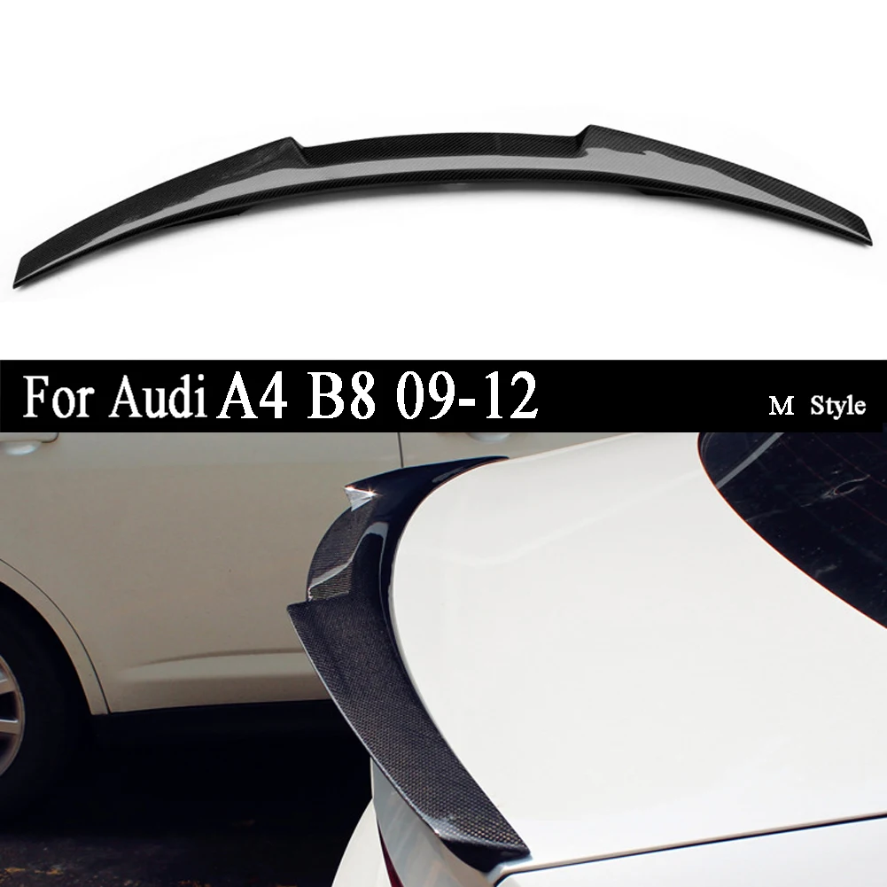 Для Audi A4 B8 2009 2010 2011 2012 углеродное волокно задний спойлер багажник губы крыло M