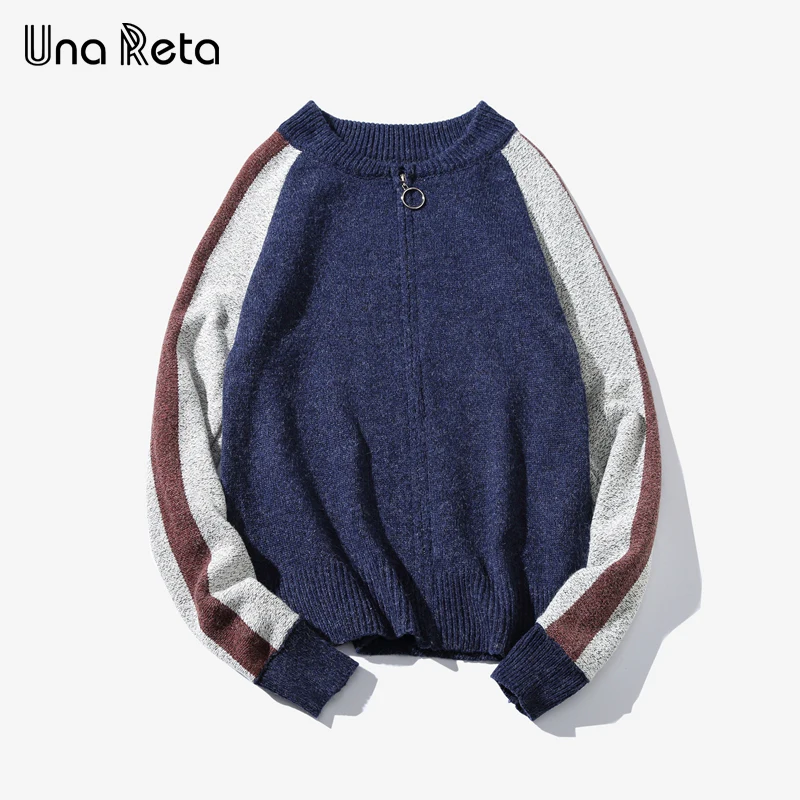 

Una Reta Cardigan Men Sweater New Autumn Embroidery Casual Zipper Men's Sweater Pull Homme Plus Size Patchwork Sweater Men