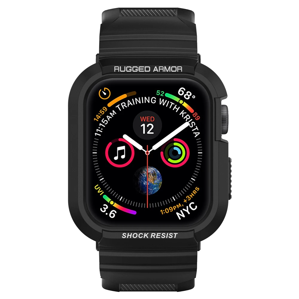 Spigen для тяжелых условий эксплуатации Pro для наручных часов Apple Watch Series 5/4 44 мм-мягкий гибкий чехол из ТПУ матовый черный Защитный чехол+ повязка, 062CS25324