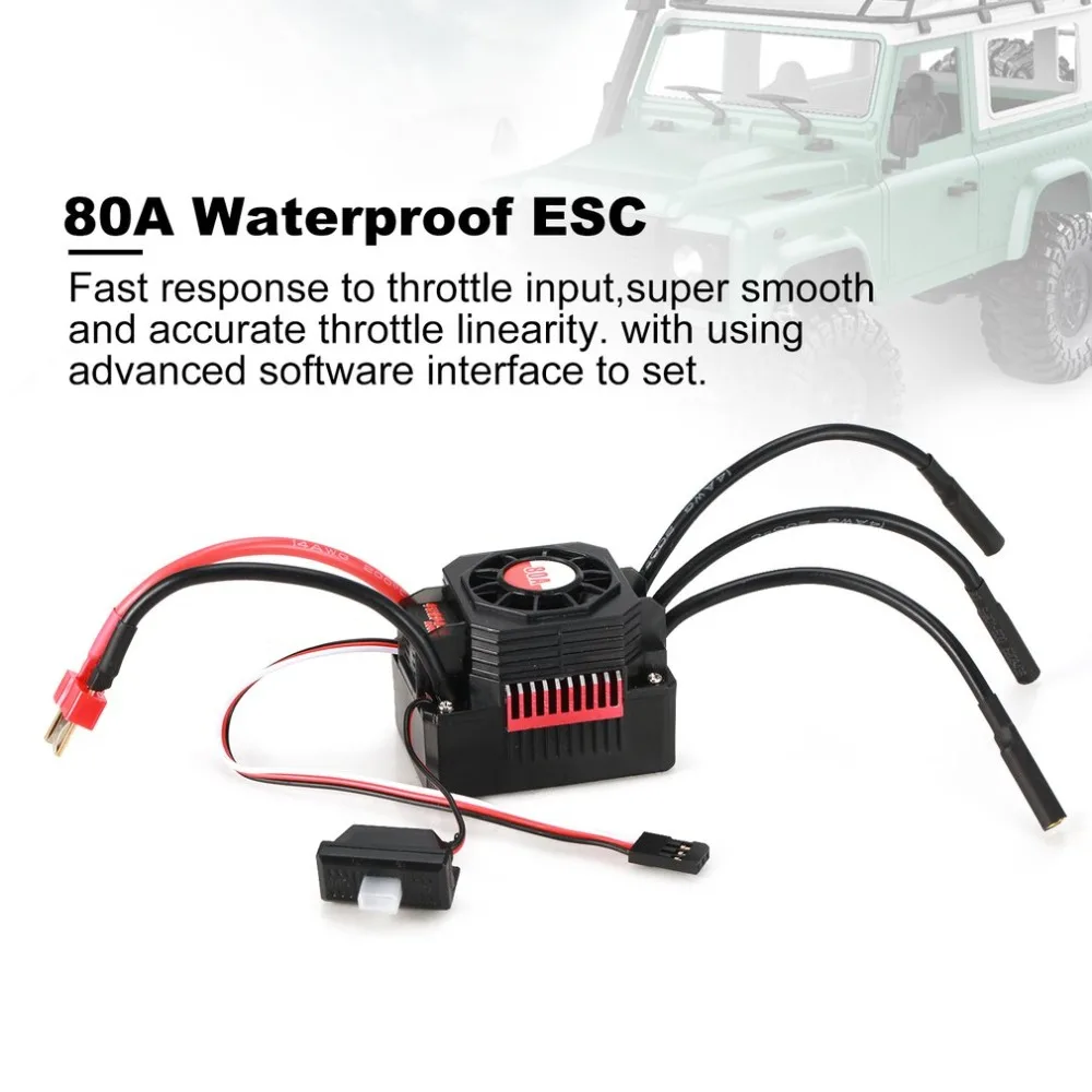 SURPASSHOBBY KK 3670 1900KV бесщеточный двигатель с 80A водонепроницаемый ESC для 2S 1:8 гоночный Дрифт модель автомобиля с радиатором