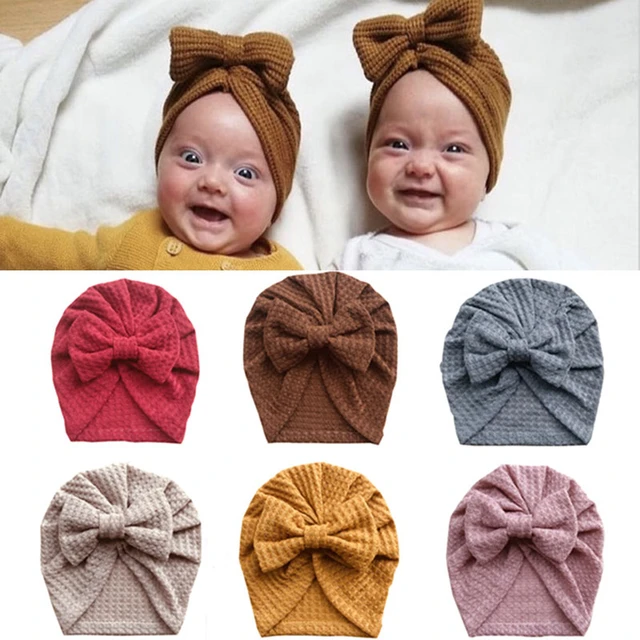 Turban pour bébé, 18 couleurs, chapeau pour fille et garçon, bandeau chaud  - AliExpress