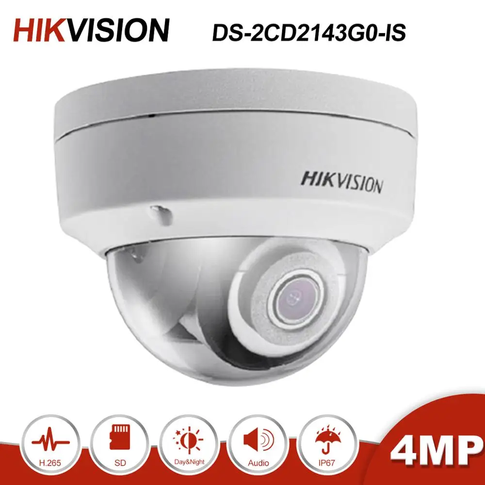 Оригинальный Hikvision DS 2CD2143G0 IS 4 МП купольная POE IP камера сеть с аудио функцией ИК 30 м