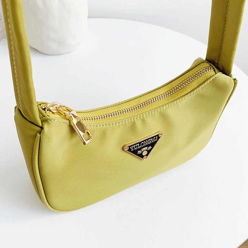 Vintage Women's Baguette Bag – Small Nylon Shoulder Purse, Retro Luxury Handbag for Ladies image 4