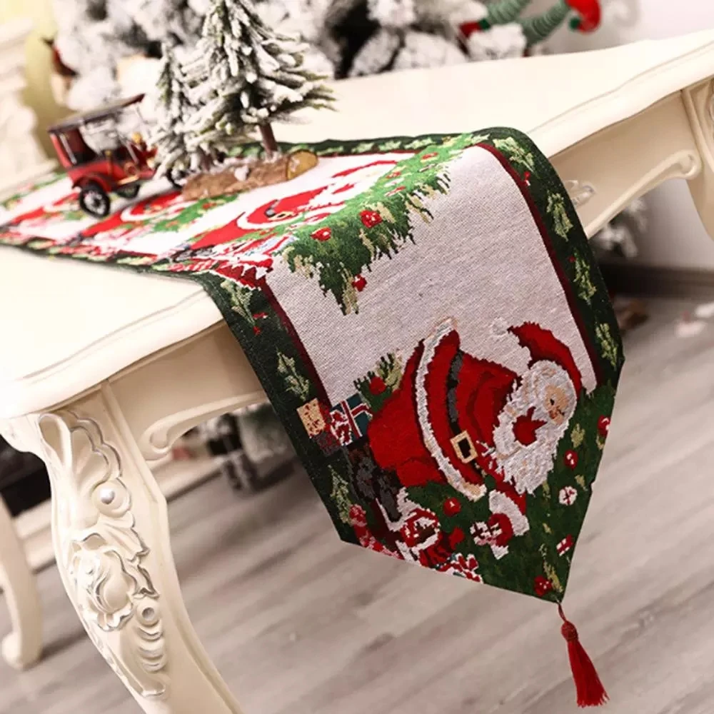 

Home Christmas Embroidered Table Runner Hollow Decor Embroidered Tablecloth Home Dining Table Coffee Table Decoration Tablecloth