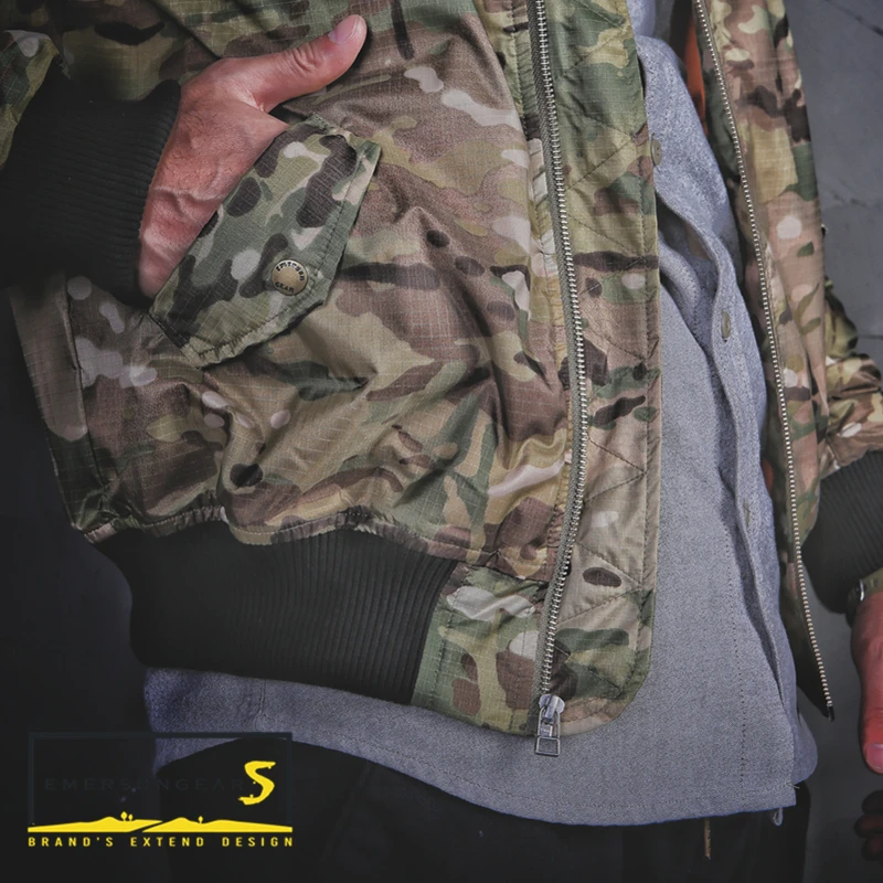 Emersongear Мужская термокуртка MA1 стильная теплая уличная Camoflage SoftShell водонепроницаемая ветрозащитная куртка повседневная тактическая куртка