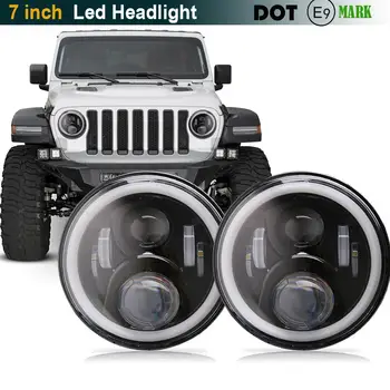 

Amber Signal 7 Inch Round LED Headlight 7" Projector Headlamp Signal Light For Jeep Wrangler Hummer lada niva 4x4 Suzuki Samurai