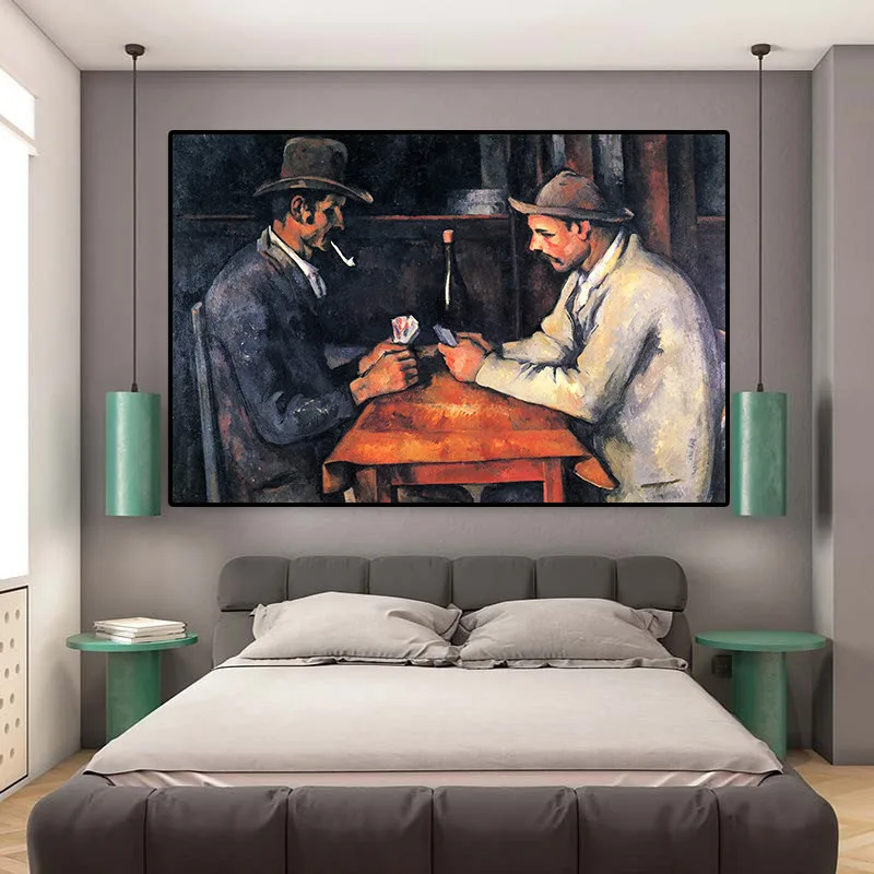 

Card Players Paul Cezanne Oil Painting on Canvas Posters And Prints Wall Art Picture For Living Room Scandinavian Cuadros Decor