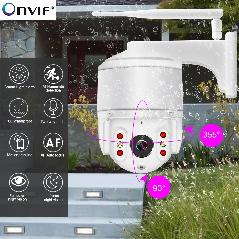 IP camera 1080P Wifi Outdoor camera color night vision PTZ Security Speed Dome Camera wifi smart outdoor security camera HD1080p