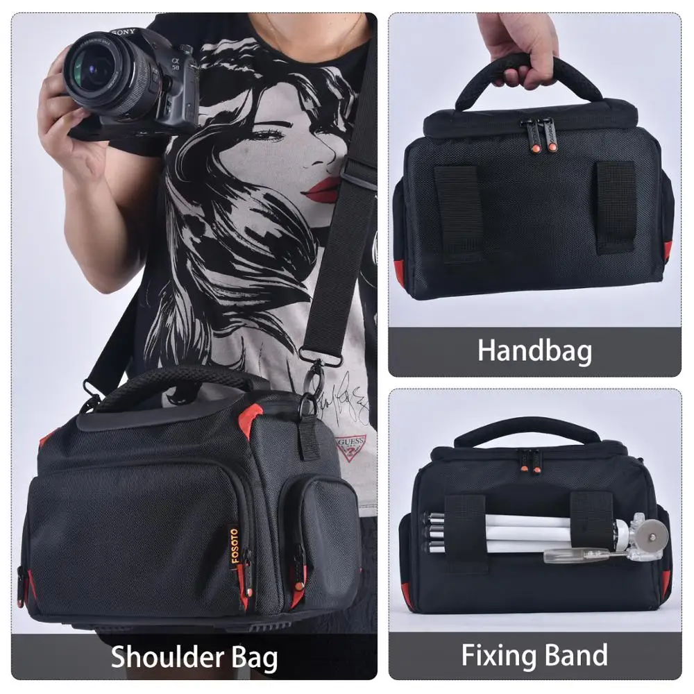 Fusitu Waterproof Digital Camera Bag Professional DSLR Camera Shoulder Bag Video Case For Sony Lens Canon Nikon Pouch camera case