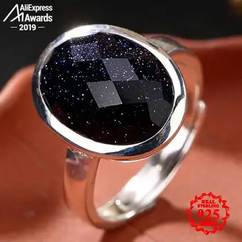 

Poland S925 Fine Antique shop Ring Sapphire Ring Women Chinatown art handicraft Artisan Baltic Gemstone Lazuli