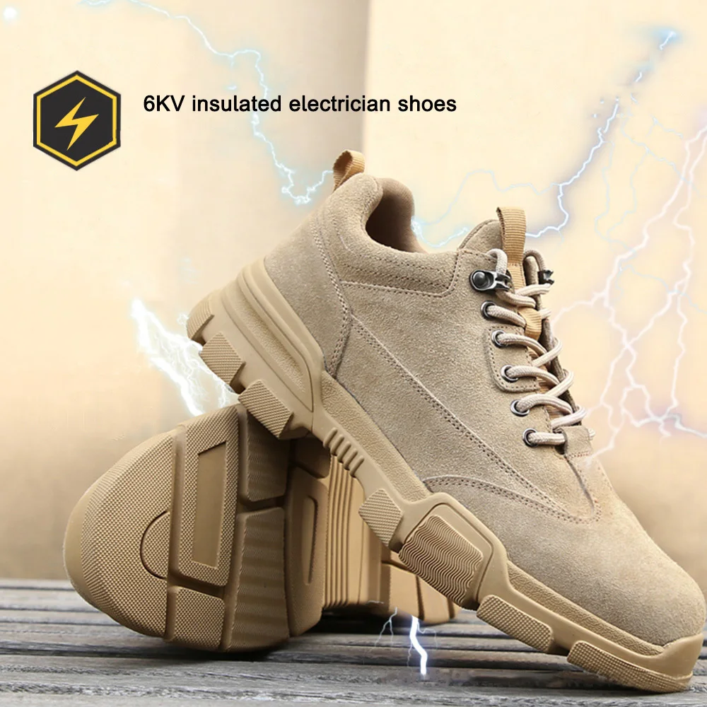 Zapatos aislantes de electricista para hombre, botas de soldadura de cuero de vaca con certificación MA, de goma, calzado protector de trabajo, 6KV - AliExpress