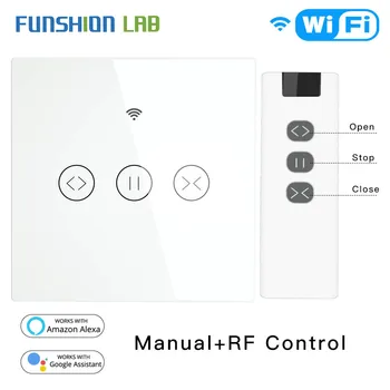 

RF WiFi Smart Touch Curtain Blinds Roller Shutter Switch Tuya Smart Life App Remote Control,Work with Alexa Echo Google Home
