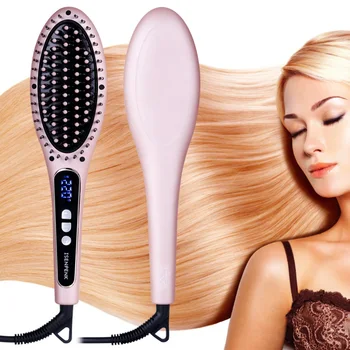 

Fast Electric Straightener Hair Comb Multifunctional Heating Electric Hair Brush Ladies Wet & Dry Hair Care Styling Tools #