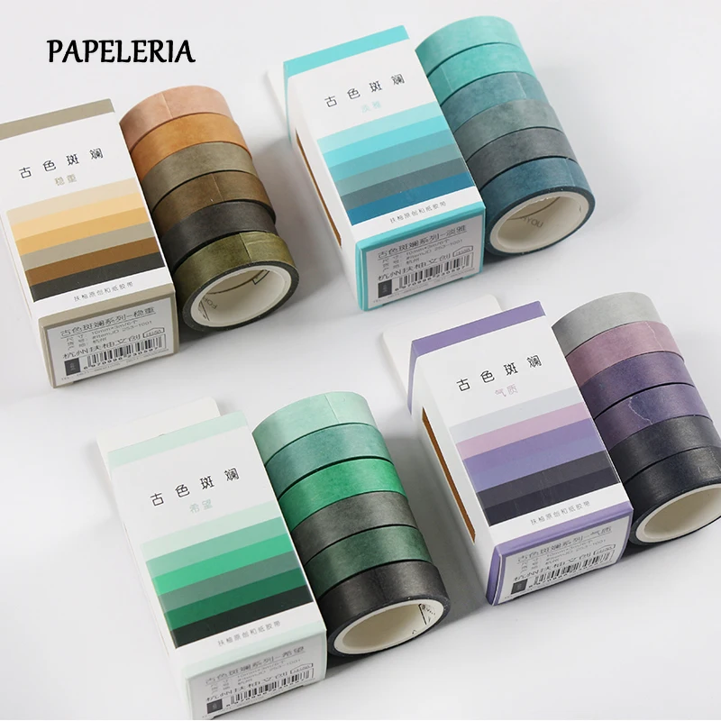 Набор декоративного скотча Васи сплошного цвета винтажная Маскировочная лента