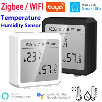 Tuya WIFI Zigbee Temperature Humidity Sensor Controller Indoor Hygrometer Thermometer LCD Display For Alexa Google Smart Home 1