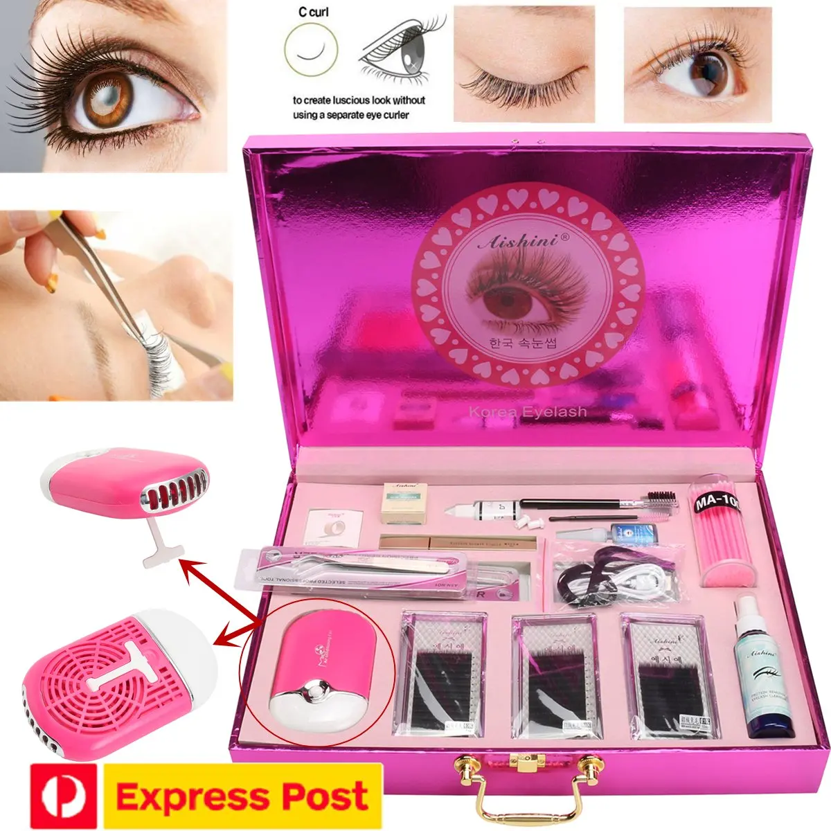 

New Makeup False Eyelash Extension Starter Practice Individual Mink Eyelashes Grafting Set Kit Beginner Tool Kit Set Training
