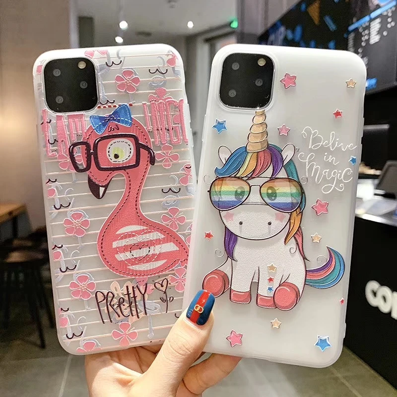 Fashion Flamingo Unicorn Pattern Case For 2019 New Apple iphone 11 Pro Max Back Cover 11pro 11promax Soft Cases 5.8 6.1 6.5 inch | Мобильные