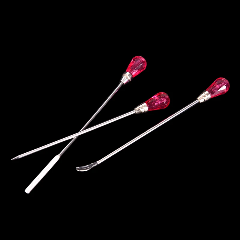 3 шт. розовый/ярко-розовый Muddler Poke иглы инструмент-ложка набор для силиконовой смолы плесень ювелирных изделий DIY ремесло цвет случайный