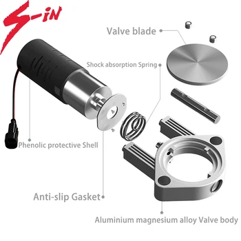 

Universal 63MM Auto Exhaust Cutout Electric motor valve with flanged connector