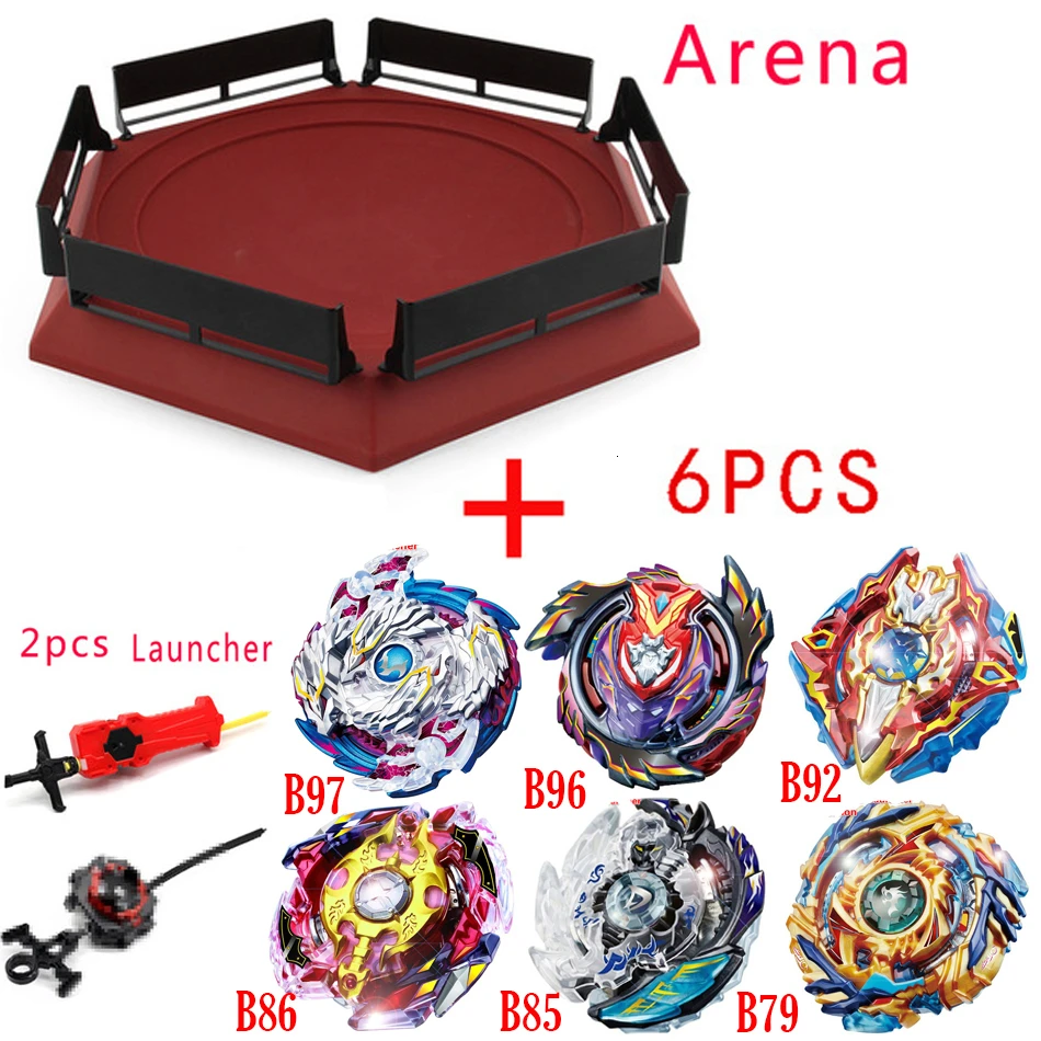 Takara Tomy Tops пусковые устройства Beyblade Burst игрушки Арена Bey Blade Achilles Bayblade Bable Fafnir Phoenix Blayblade - Цвет: 6PCS A7