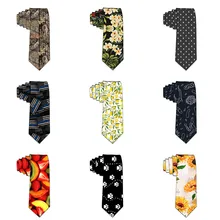 Мужские галстуки из полиэстера с принтом на шее для мужчин 8 см женские тонкие шейные платки классические свадебные аксессуары Harajuku 7Z-LD53