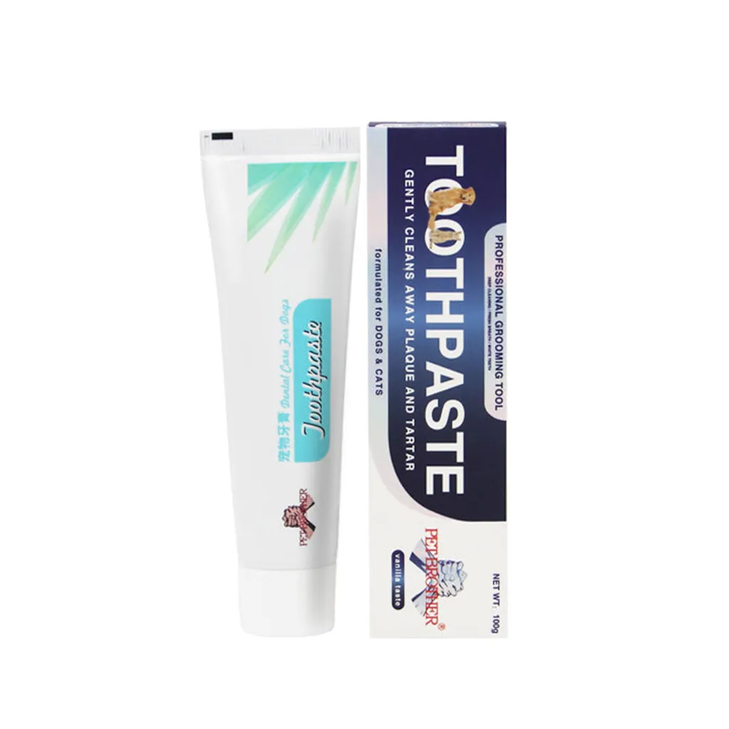 New Pet Enzymatic Toothpaste For Dogs Helps Reduce Tartar and Plaque Pet Dog Vanilla Toothpaste Drop shipping