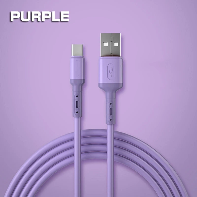 usb phone charger USB Type C Cable For Samsung S20 Liquid Silicone Data Cable USB C 3A Fast Charging For Huawei P40 Pro Xiaomi USB C Charger Wire iphone fast charger cable Cables