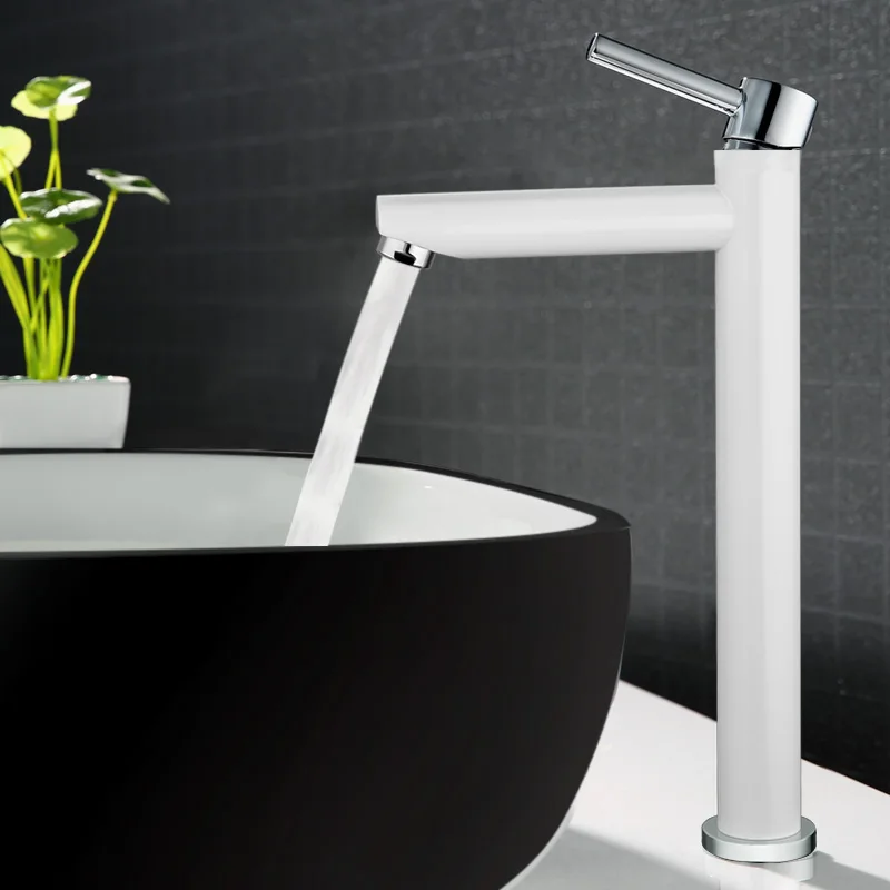 Vidric Tall bath Sink faucet bathroom slim hot and cold Chrome/White/Gold basin water mixer tap bathroom sink faucet High Qualit