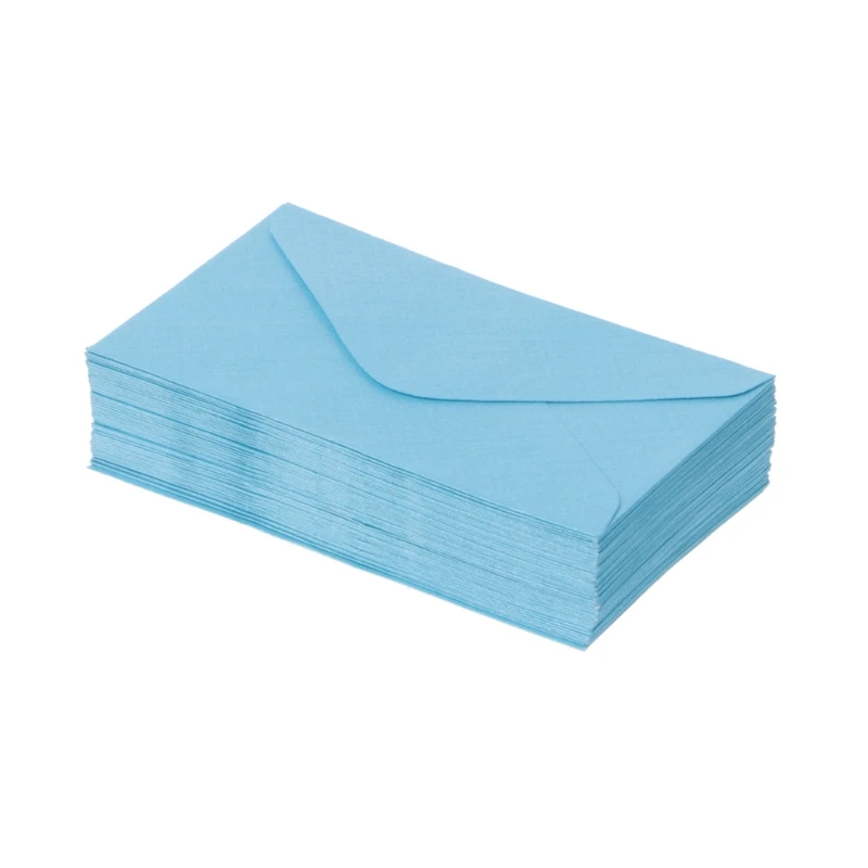50 шт красочные новые ретро пустые Мини бумажные конверты свадебные приглашения Поздравительные открытки подарок - Цвет: Синий
