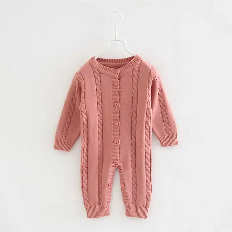 New Knitted Baby Romper Long Sleeve Baby Sweater Romper Cute Rabbit Baby Girls Sweater Autumn Newborn Baby Clothing - Цвет: Red