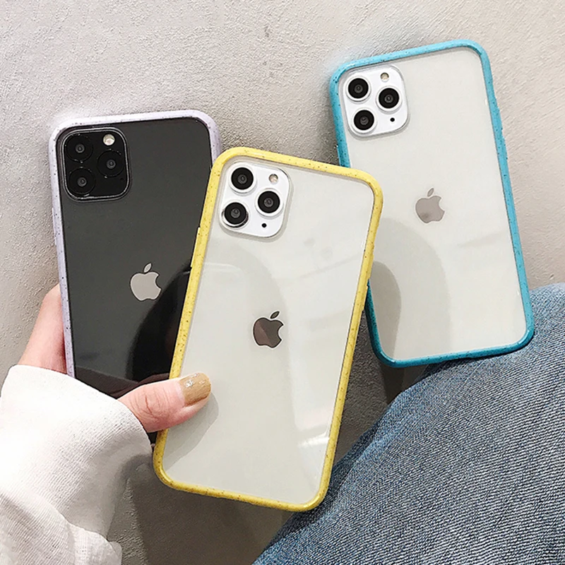 

Candy color Wave point Frame Phone case For iPhone 11 11Pro Max X XR XS Max 8 7 6 6s Plus Acrylic Transparent Anti-shock Cover