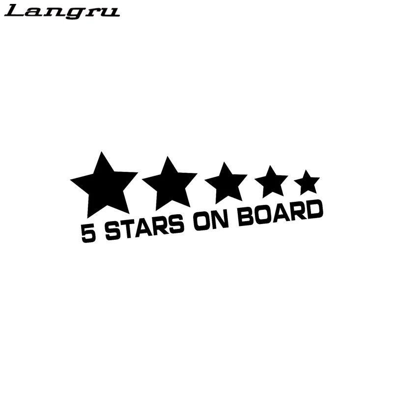 

Langru 15cm*5.3cm 5 Stars On Board Funny Car Sticker Decal Vinyl Car Accessories Jdm