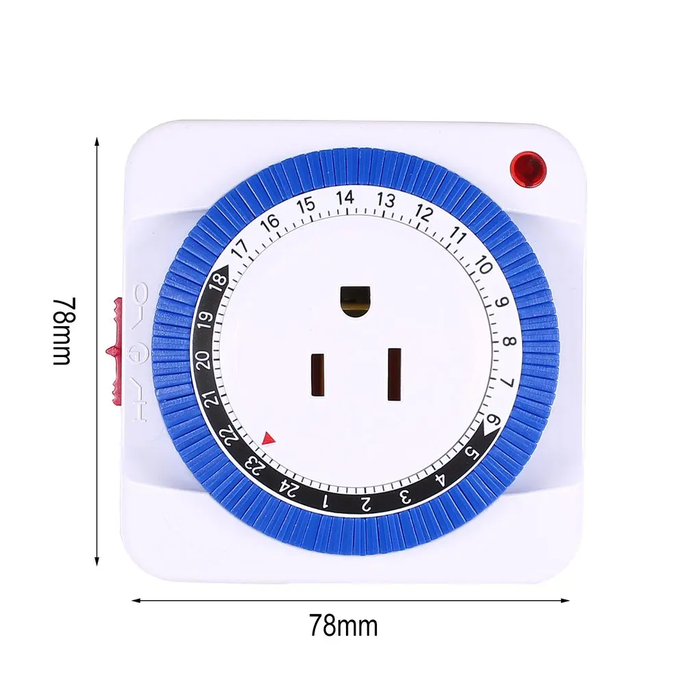 Механический программируемый таймер с заземлением, 24 часа, умный переключатель обратного отсчета, розетка, автоматическое выключение, 125 в