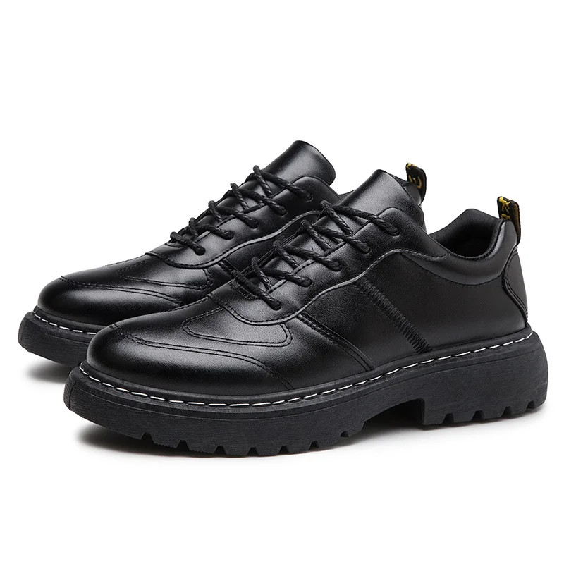 Breathable Men Flat Shoes Lace-up Leather Shoes Comfortable Spring Autumn Fashion Breathable Male Walking Shoes %