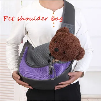 

S/L Outdoor Travel Dog Shoulder Bag Mesh Oxford Single Comfort Sling Handbag Tote Pouch Pet Puppy Carrier