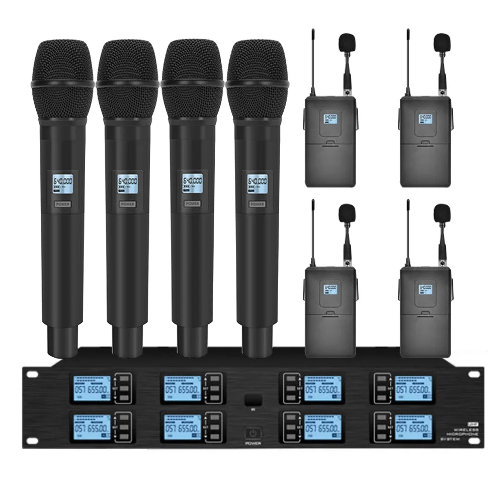 Professional wireless microphone system 8 head-mounted condenser microphones for stage performance microphone wireless 