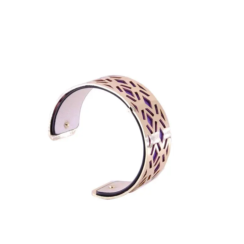 Жоржет браслет браслеты с золотым цветом Bijoux Manchette браслет Femme золотой цвет браслеты Реверсивные кожаные