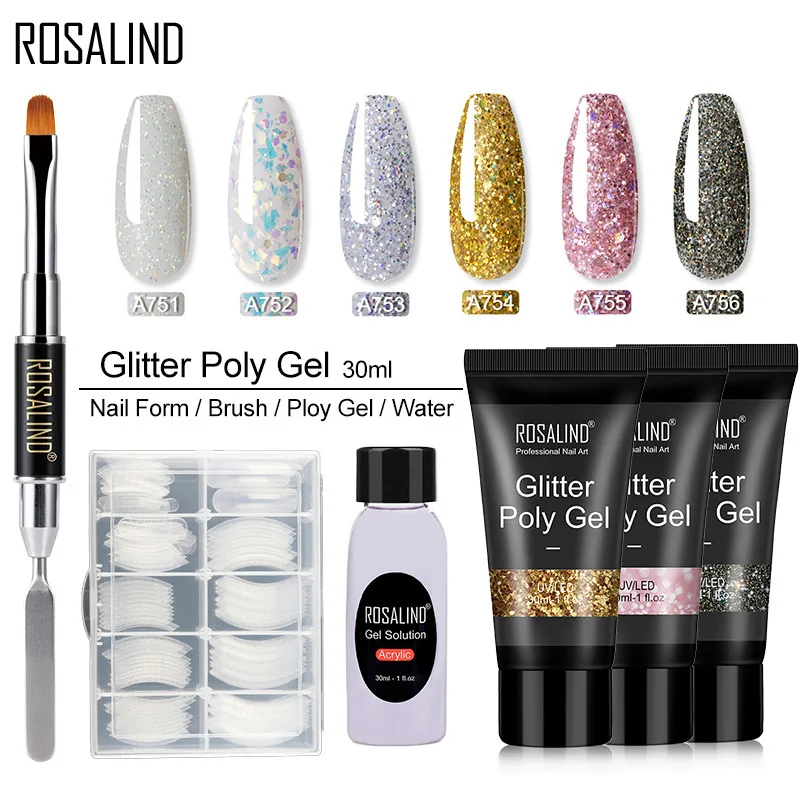 

Ibcccndc 30g Extend Builder Polygel Nail Kit Poly Gel Set Nail Quick Extension UV LED Hard Gel Acrylic Builder Gel with NailLamp